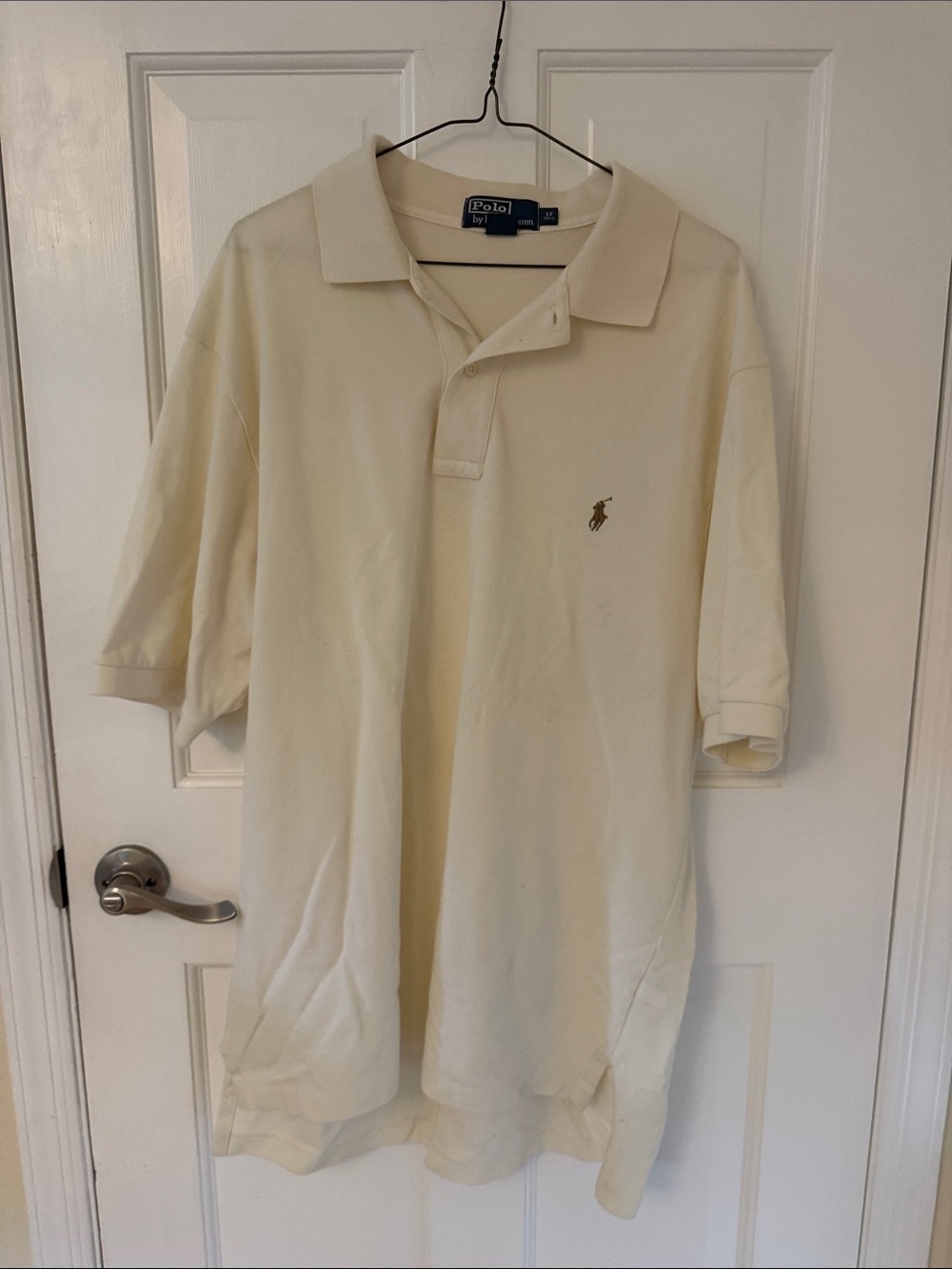 Polo by Ralph Lauren Men's Cream Short-Sleeve Polo with Embroidered Pony